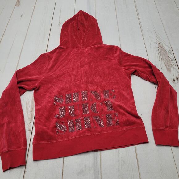 Juicy Couture red bling Shine Juicy Shine studded red velour track jacket - Picture 1 of 11